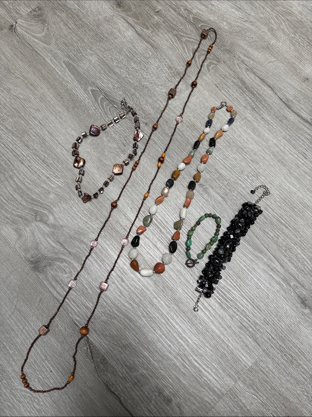 Assorted Women’s Beaded Bracelets and Necklaces - Multi-Color